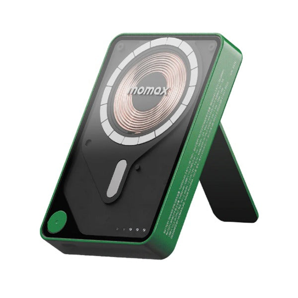 Momax 1-Power X Pro+ Magnetic Wireless Power Bank 10000mAh With Built-In USB-C Cable | Green