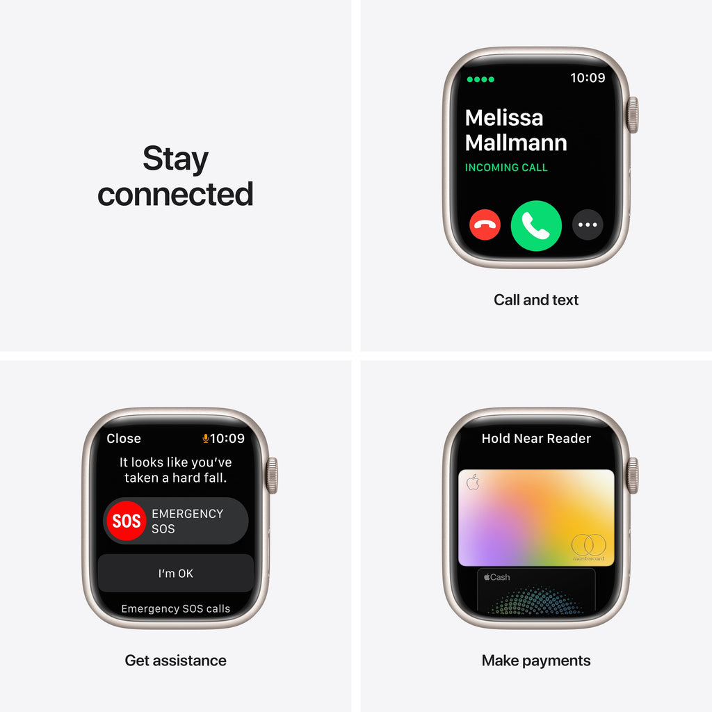 Apple Watch Series 7 GPS + Cellular, 45mm Starlight Aluminium Case with Starlight Sport Band - Regular