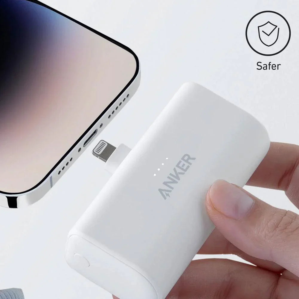 Anker 5000mAh Power Bank with Built-in MFI Lightning Foldable Connector | White