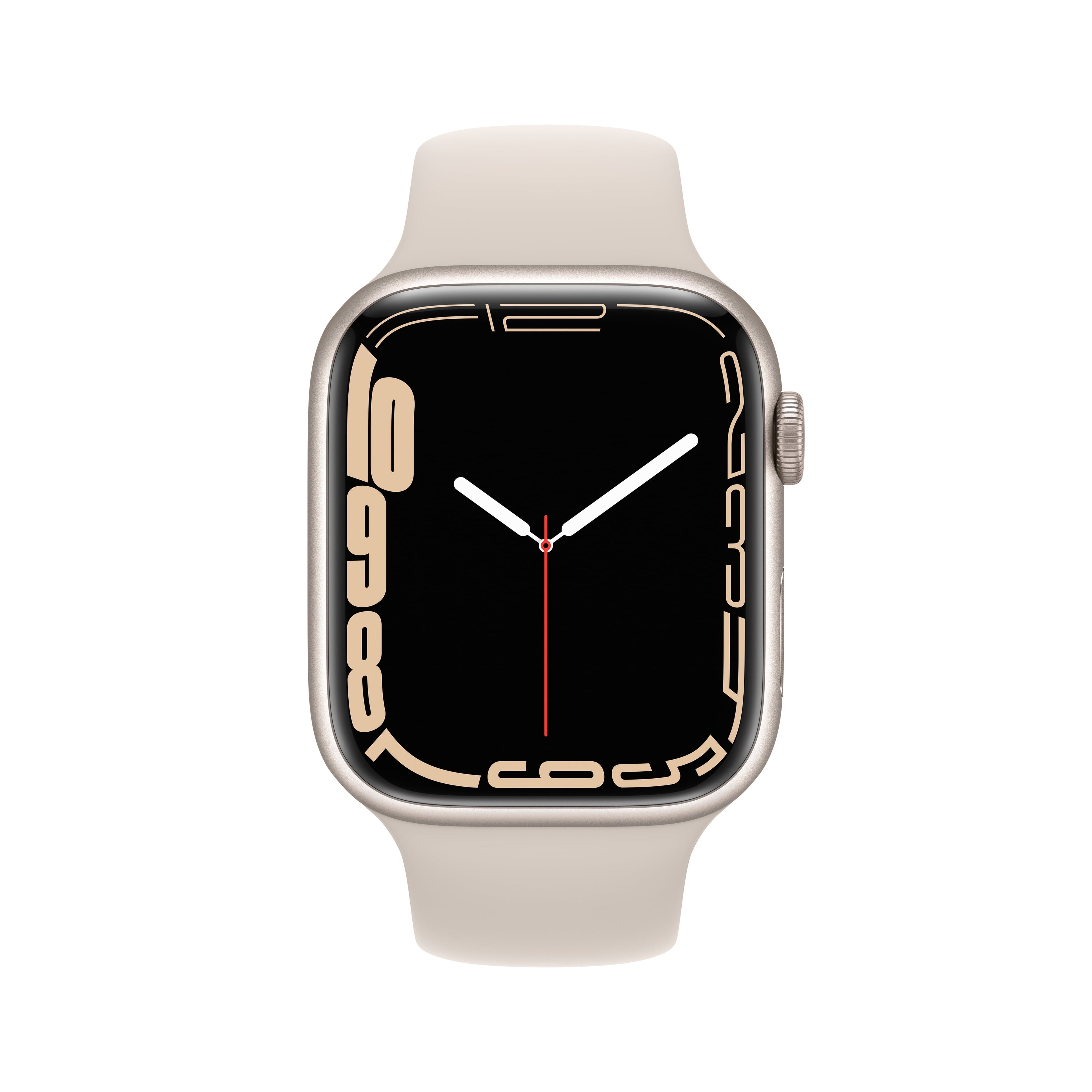 Apple Watch Series 7 GPS + Cellular, 45mm Starlight Aluminium Case with Starlight Sport Band - Regular