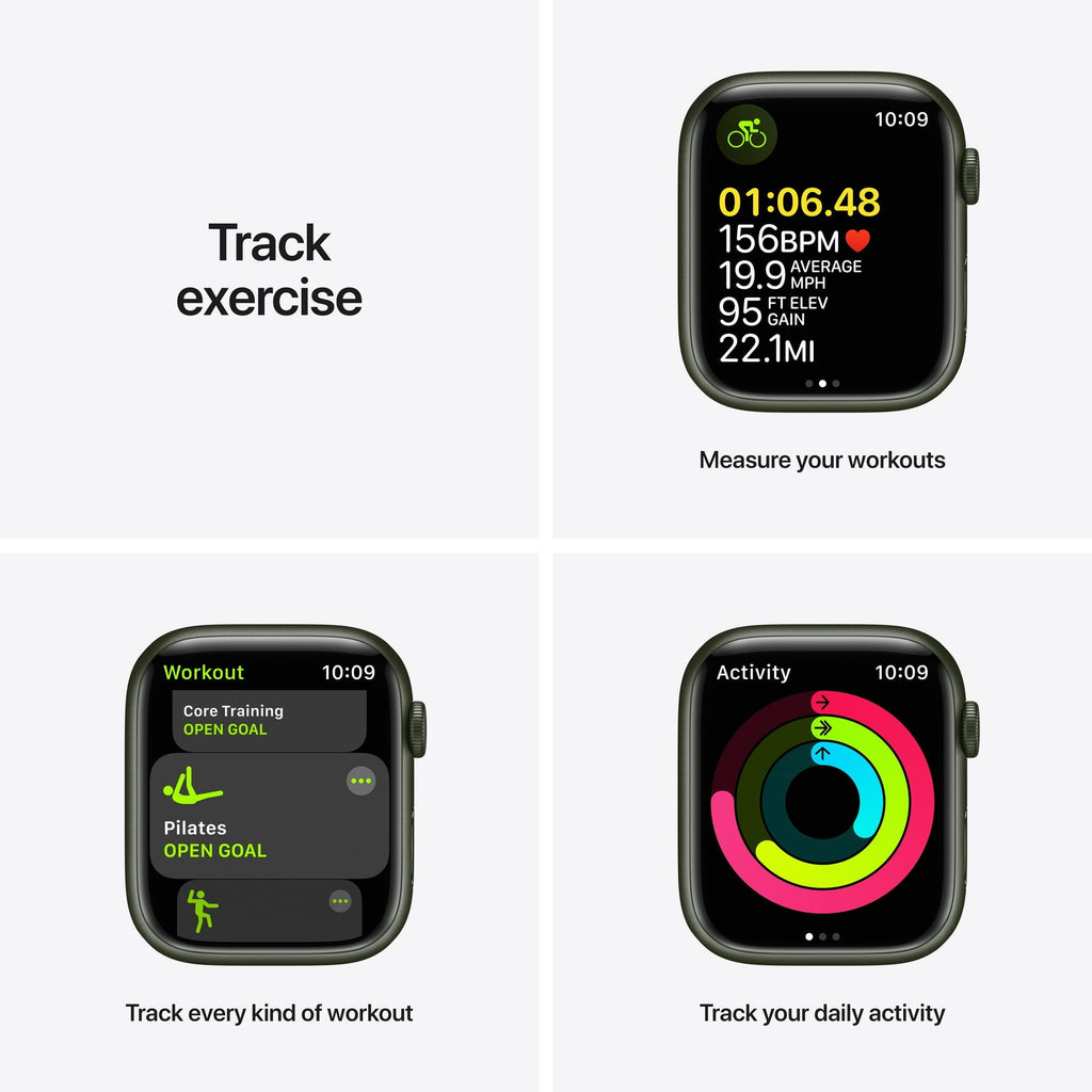 Apple Watch Series 7 GPS + Cellular, 45mm Green Aluminium Case with Clover Sport Band - Regular