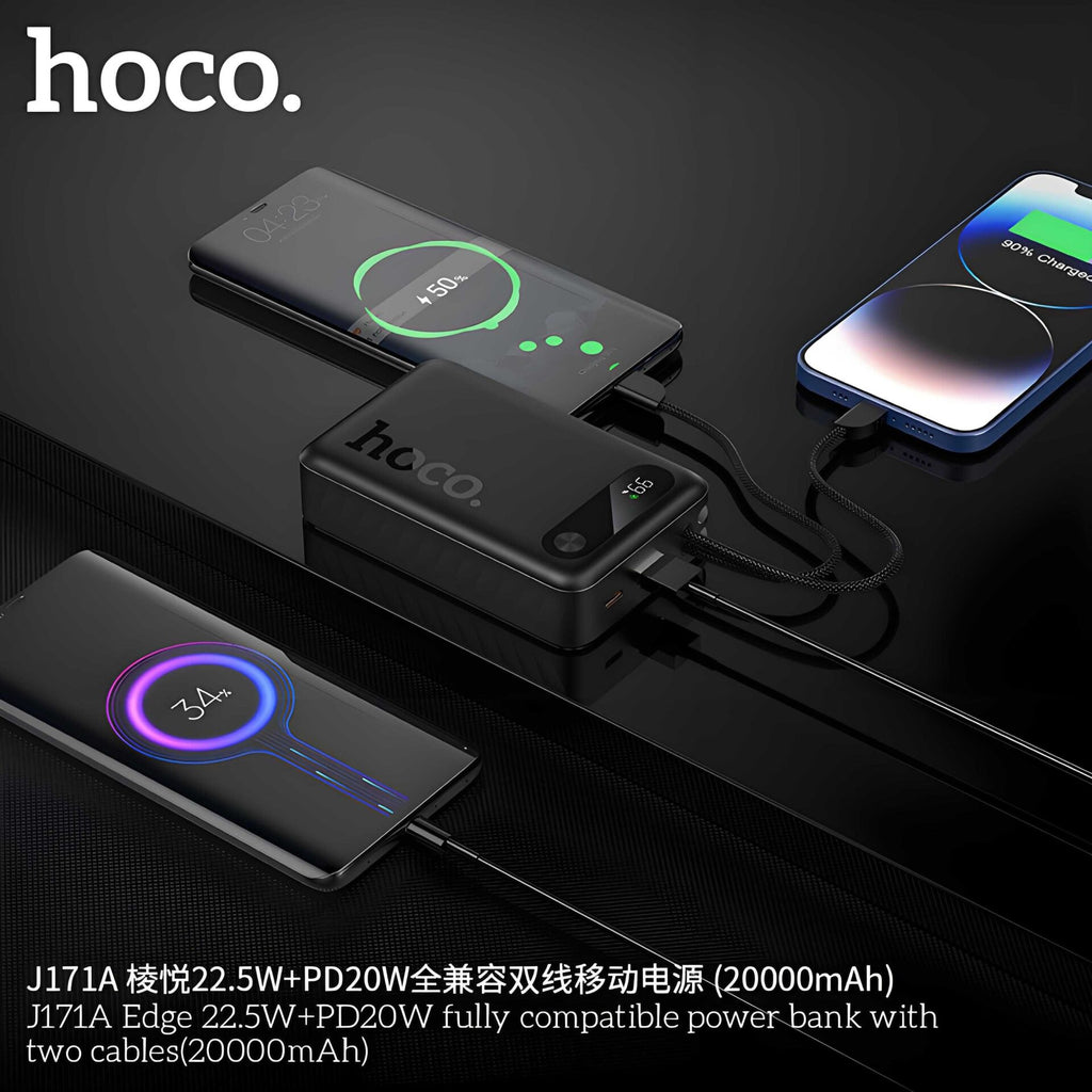 HOCO J171A 22.5W + PD20W 20000mAh Power Bank with Cables