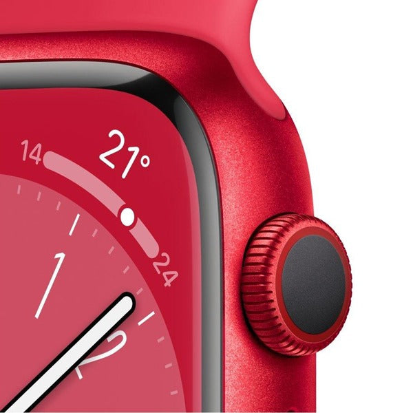 Apple Watch Series 8 GPS + Cellular 41mm RED Aluminium Case with RED Sport Band - Regular