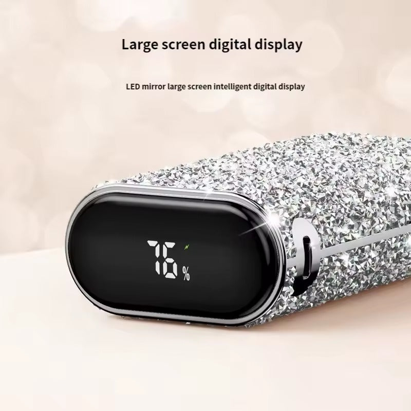 Asli Global 10000mAh PowerPod Luxe Shinning Diamond Power Bank with Built in Cable