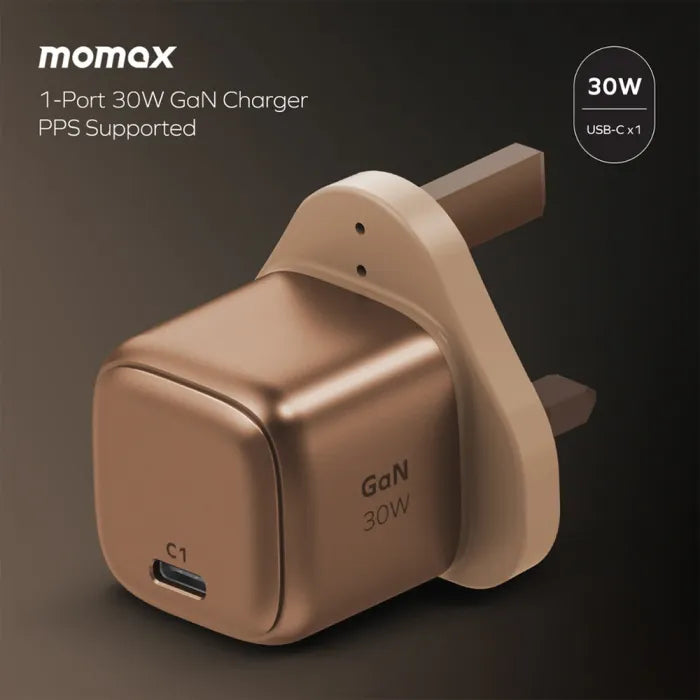 Momax 1-charge Gan 30w 1 Port Charger + 60w Usb-c To Usb-c Magnetic Cable 1m + 5000mah Magnetic Wireless Power Bank