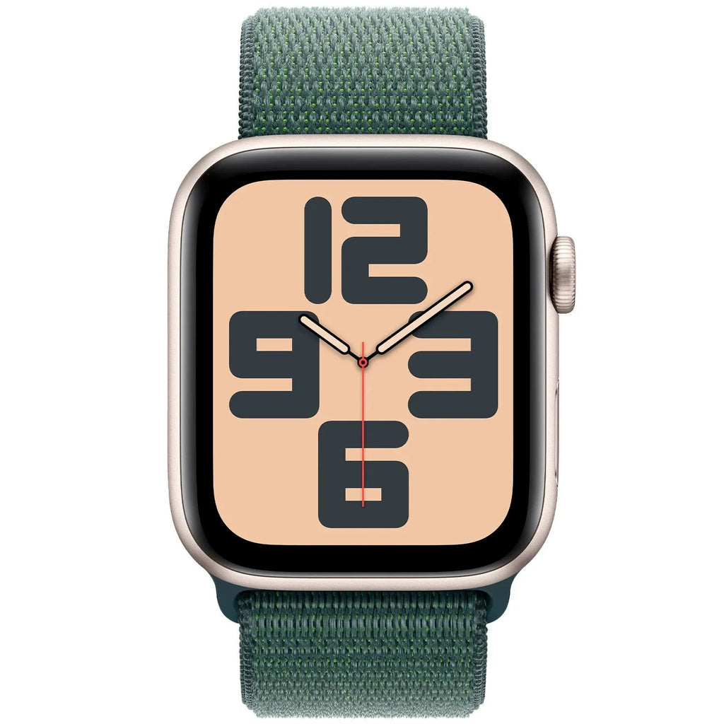 Apple Watch SE GPS 44mm Starlight Aluminium Case with Lake Green Sport Loop
