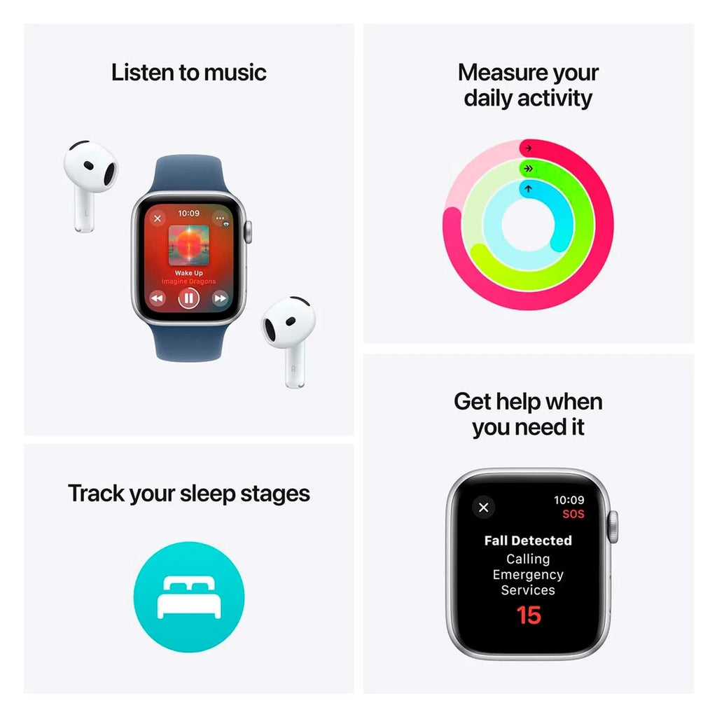 Apple Watch SE GPS 44mm Starlight Aluminium Case with Lake Green Sport Loop