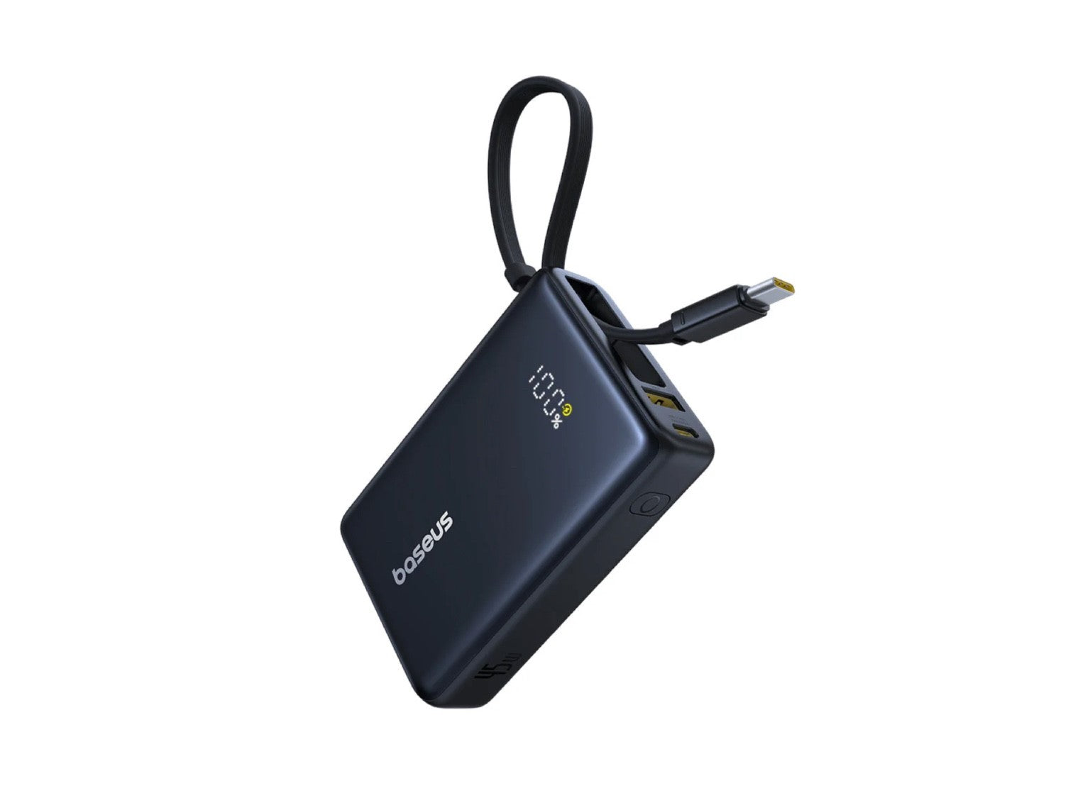 Baseus PicoGo Digital Display Power Bank with Built-in UBB-C Cable 10000mAh 45W | Cosmic Black