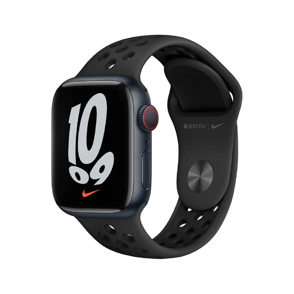 Apple Watch Nike Series 7 GPS + Cellular 41mm Midnight Aluminium Case with Anthracite/Black Nike Sport Band - Regular